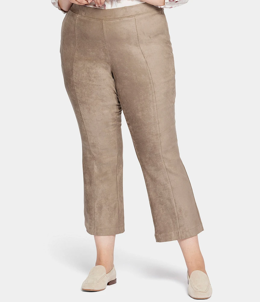 NYDJ Plus Size Faux Suede Flared Pull-On Ankle Pants