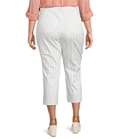 NYDJ Plus Size High Rise Straight Leg Relaxed Fit Cropped Stretch Denim Jeans