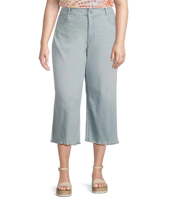 NYDJ Plus Size Brigitte High Waisted Wide Leg Capri Jeans