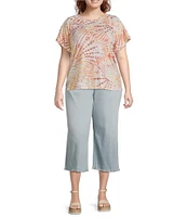 NYDJ Plus Size Brigitte High Waisted Wide Leg Capri Jeans
