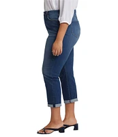NYDJ Plus Size Margot Roll Up Hem Stretch Denim Girlfriend Jeans