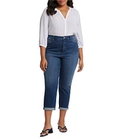 NYDJ Plus Size Margot Roll Up Hem Stretch Denim Girlfriend Jeans