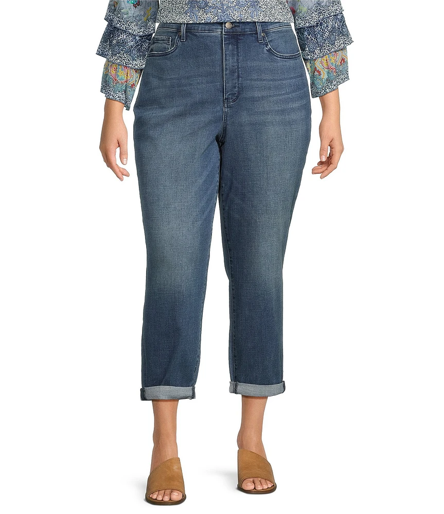 NYDJ Plus Size Margot Rolled Cuff Girlfriend Jeans