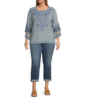 NYDJ Plus Size Margot Rolled Cuff Girlfriend Jeans