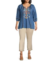 NYDJ Plus Size Margot Stretch Denim Girlfriend Jeans