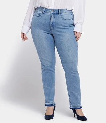 NYDJ Plus Size Marilyn Lift Tuck® Technology High Rise Straight Leg Side Slit Denim Jean