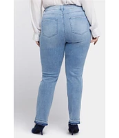 NYDJ Plus Size Marilyn Lift Tuck® Technology High Rise Straight Leg Side Slit Denim Jean