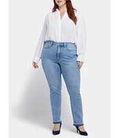 NYDJ Plus Size Marilyn Lift Tuck® Technology High Rise Straight Leg Side Slit Denim Jean