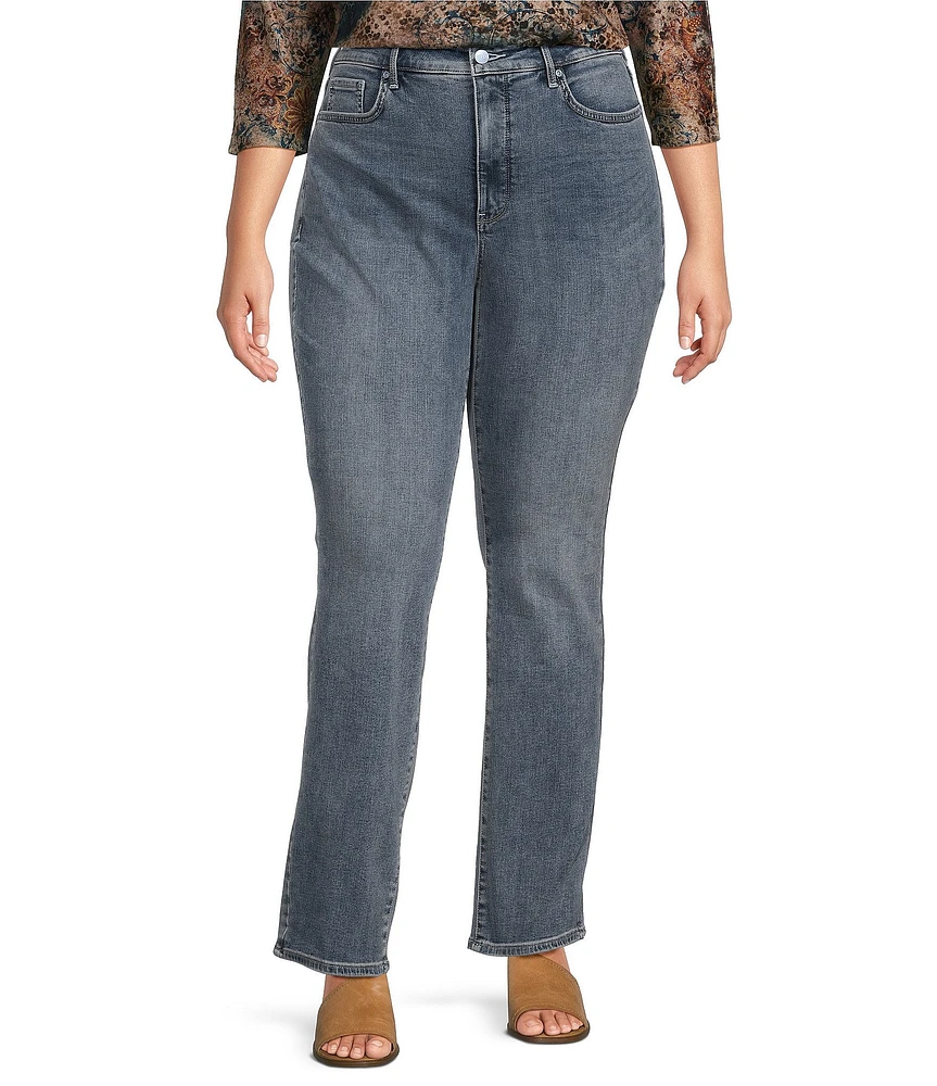 NYDJ Plus Size Marilyn Straight Leg High Rise Utility Pocket Jeans