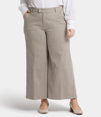 NYDJ Plus Size Mona High Rise Wide Leg Ankle Trouser Pants