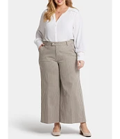 NYDJ Plus Size Mona High Rise Wide Leg Ankle Trouser Pants