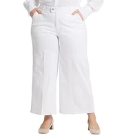 NYDJ Plus Size Mona Solid High Rise Wide Leg Ankle Trouser Jeans