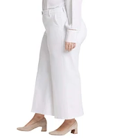NYDJ Plus Size Mona Solid High Rise Wide Leg Ankle Trouser Jeans