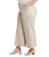 NYDJ Plus Size Mona Solid High Rise Button Tab Waist Wide Leg Ankle Trouser Jeans