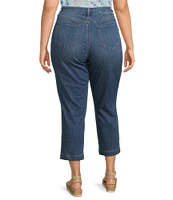 NYDJ Plus Size Relaxed Piper Button Front Crop Jeans