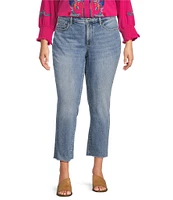 NYDJ Plus Size Sheri Lift Tuck® Frayed Hem Ankle Jeans
