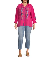 NYDJ Plus Size Sheri Lift Tuck® Frayed Hem Ankle Jeans