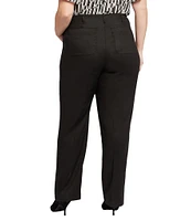 NYDJ Plus Size Solid Marilyn Stretch Linen Blend Straight Leg Pants