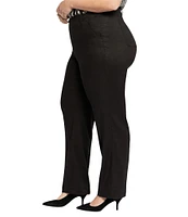 NYDJ Plus Size Solid Marilyn Stretch Linen Blend Straight Leg Pants
