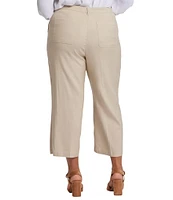 NYDJ Plus Size Stretch Linen Blend High Rise Wide Leg Capri Pants