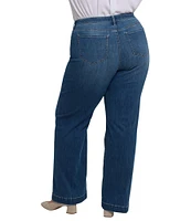 NYDJ Plus Size Teresa Wide Leg Button Front Jeans