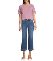 NYDJ Relaxed Piper Button Front Crop Jeans