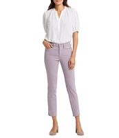 NYDJ Stretch Denim Sheri Slim Straight Fit Mid Rise Jeans