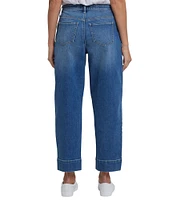 NYDJ Stretch Denim High Rise Wide Leg Ankle Jeans