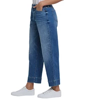NYDJ Stretch Denim High Rise Wide Leg Ankle Jeans