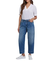 NYDJ Stretch Denim High Rise Wide Leg Ankle Jeans
