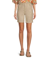 NYDJ Stretch Linen Blend High Rise Relaxed Fit Shorts
