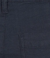 NYDJ Stretch Linen Blend High Rise Wide Leg Cargo Capri Pants