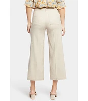 NYDJ Stretch Linen Blend High Rise Wide Leg Cargo Capri Pants