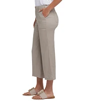 NYDJ Stretch Linen Blend High Rise Wide Leg Cargo Capri Pants