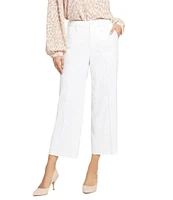 NYDJ Stretch Linen Blend High Rise Wide Leg Cargo Capri Pants