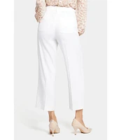 NYDJ Stretch Linen Blend High Rise Wide Leg Cargo Capri Pants
