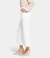 NYDJ Stretch Linen Blend High Rise Wide Leg Cargo Capri Pants