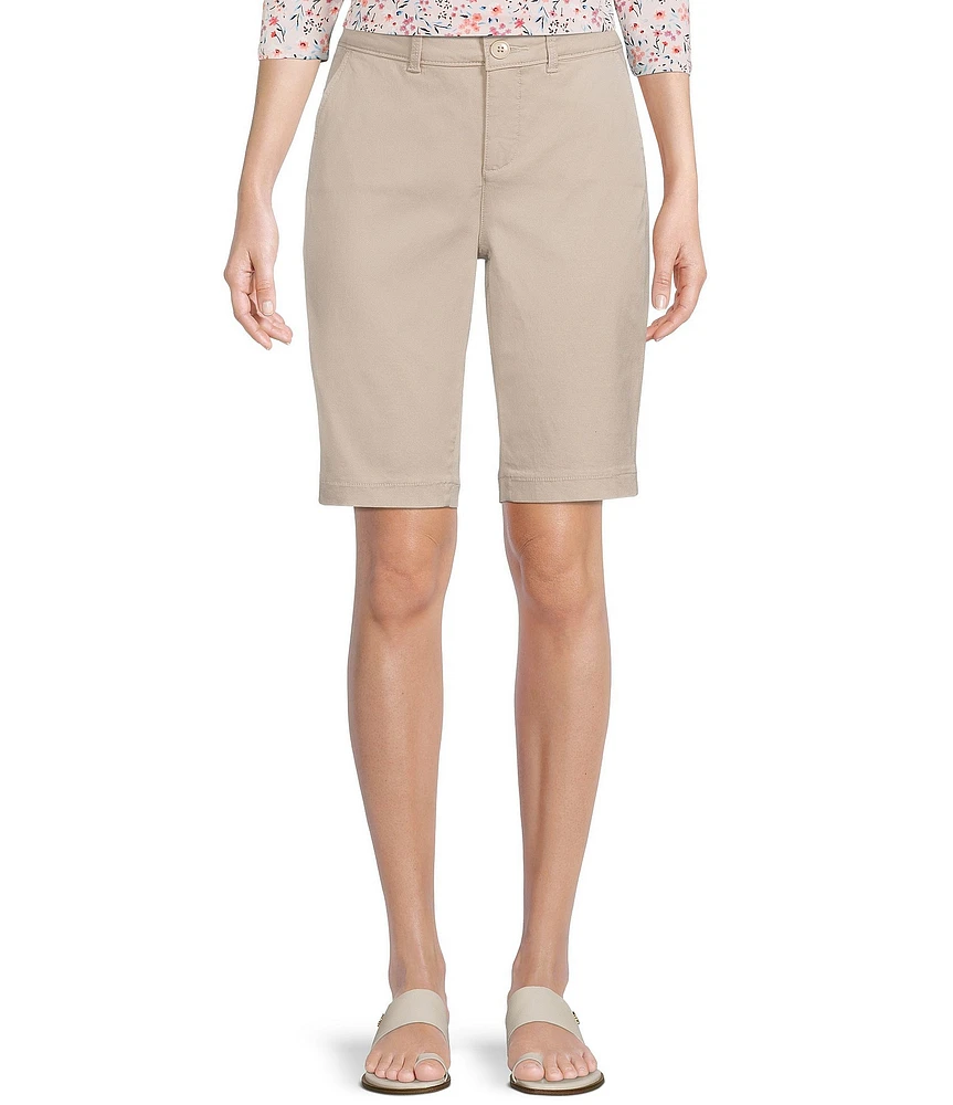 NYDJ Stretch Twill Flat Front High Rise Shorts