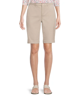 NYDJ Stretch Twill Flat Front High Rise Shorts