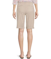 NYDJ Stretch Twill Flat Front High Rise Shorts