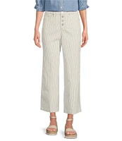 NYDJ Teresa High-Rise Wide-Leg Stripe Ankle Jeans