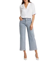 NYDJ Teresa Lift Tuck® Silver Foil Wide Leg Ankle Jeans