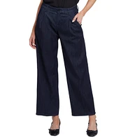 NYDJ Teresa Pleated Wide Leg High Rise Ankle Jeans