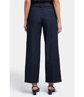 NYDJ Teresa Pleated Wide Leg High Rise Ankle Jeans