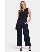 NYDJ Teresa Pleated Wide Leg High Rise Ankle Jeans