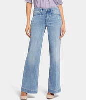 NYDJ Teresa Stretch Denim Mid Rise Wide Leg Jeans