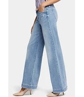 NYDJ Teresa Stretch Denim Mid Rise Wide Leg Jeans