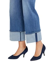 NYDJ Teresa Stretch Denim Wide Leg Cuffed Ankle Jeans