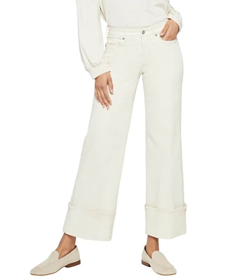 NYDJ Teresa Stretch Denim Wide Leg Deep Cuff Jeans