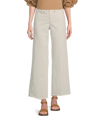 NYDJ Teresa Striped High Rise Wide Leg Ankle Jeans